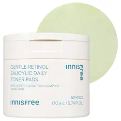 innisfree Daily Korean Gentle Retinol + Salicylic Acid Soothing Toner Pads for Acne-Prone Skin