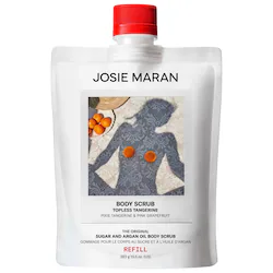 JOSIE MARAN Argan Oil + Sugar Balm Refillable Exfoliating Body Scrub Jar – Topless Tangerine - Image 3
