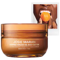 JOSIE MARAN Whipped Argan Oil Refillable Firming Body Butter Jar – Vanilla Apricot Lotion