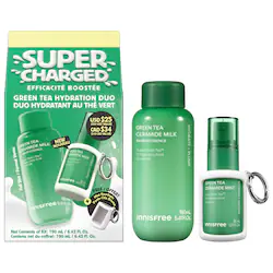 innisfree Supercharged Gift Set with Korean Jeju Green Tea & Hyaluronic Acid for Barrier Repair