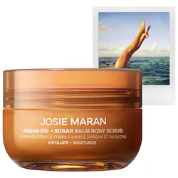 JOSIE MARAN Argan Oil + Sugar Balm Refillable Exfoliating Body Scrub Jar – Always Nude (Unscented)
