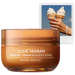 JOSIE MARAN Argan Oil + Sugar Balm Refillable Exfoliating Body Scrub Jar – Vanilla Vibezzz