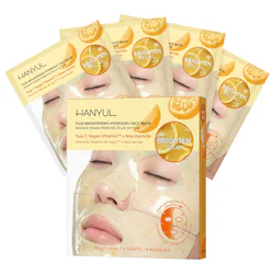 Hanyul Korean Yuja Brightening Hydrogel Sheet Mask Set with Vitamin C + Niacinamide + Glutathione