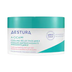 AESTURA A-CICA365 Cooling Relief Toner Pads pH4.5 with Centella Asiatica + Hyaluronic Acid for Redness