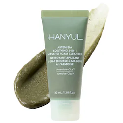 Hanyul Korean Mini Artemisia Soothing 2-in-1 Mask to Foam Cleanser with Hyaluronic Acid + BHA