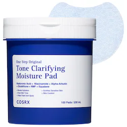 COSRX One Step Original Tone Clarifying Moisture Pads with Arbutin, Glutathione + 12 Types of Hyaluronic Acid for Texture, Hydration and Mask