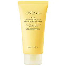 Hanyul Korean Yuja Brightening 2-in-1 Mask to Foam Cleanser with Vitamin C + Niacinamide