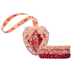 Slip Pure Silk Skinny Scrunchie Trio Ornament in Ivy Brush